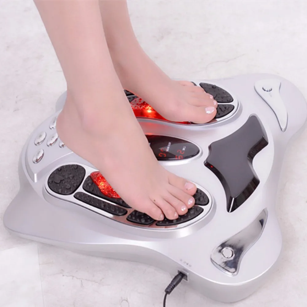 Far Infrared Electric Foot Massager Pressure Points Foot Massage Machine Reflexology Feet Care Body Slimming Belt 8 EMS Pads