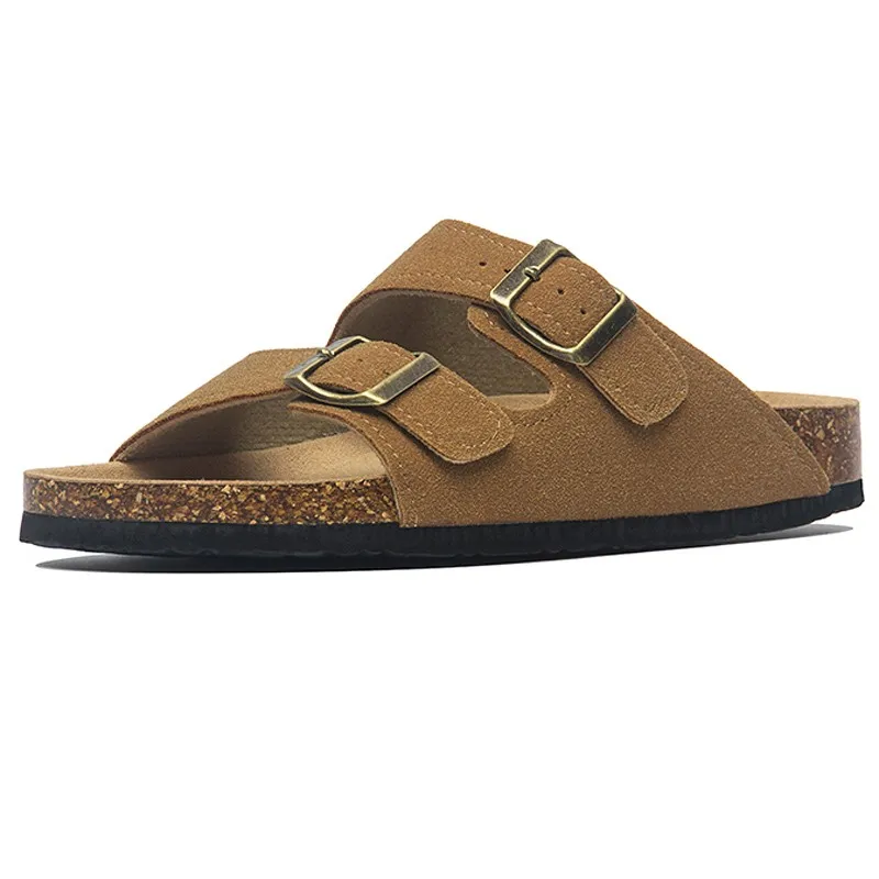 Шлепанцы мужские и женские из мягкой пробковой ткани с ремешком пряжкой | Обувь