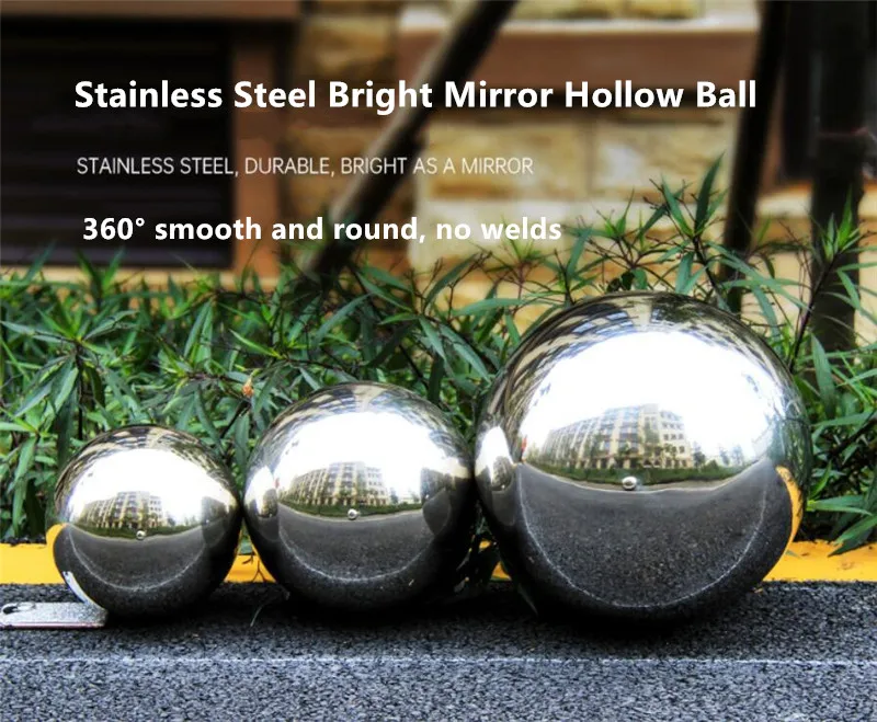 

Stainless Steel Ball Hollow Ball Bright Mirror Wall Guardrail Window Decoration Christmas Ball Garden Landscape Floating Ball