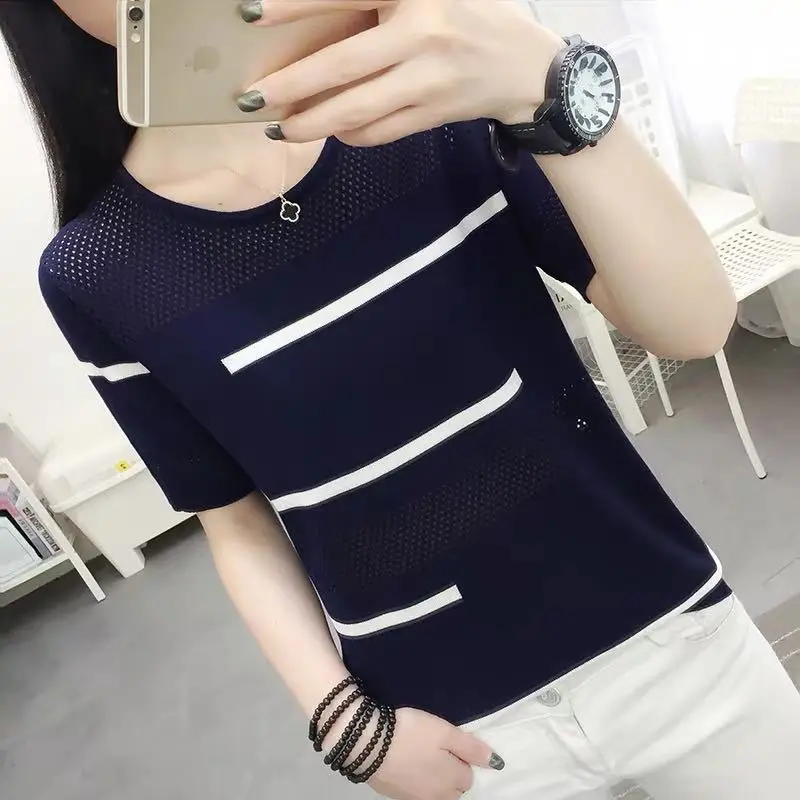 

Women's short sleeve T-shirt women's summer knitwear top