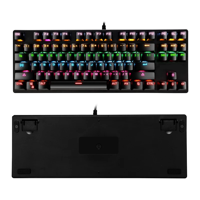 Игровая механическая клавиатура Teclado Mecanico 87 клавиш светодиодная USB-подсветка
