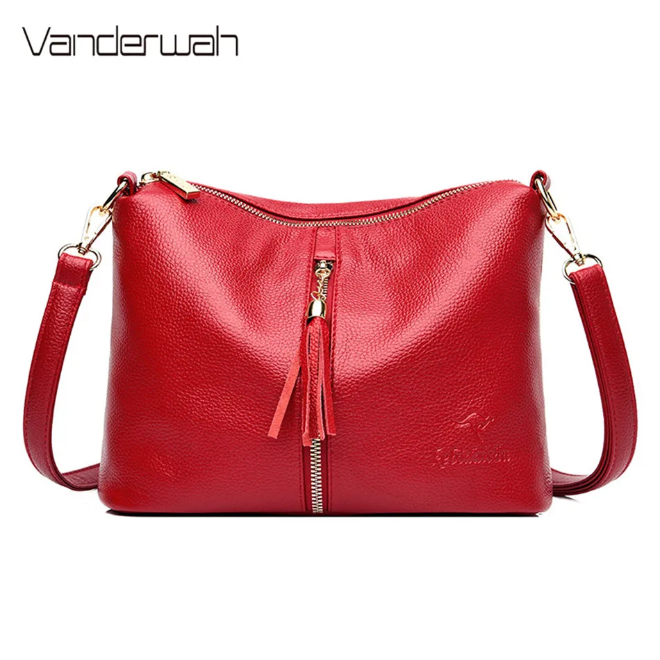 Женская сумка через плечо из мягкой кожи с кисточками 2019|Сумки ручками| |