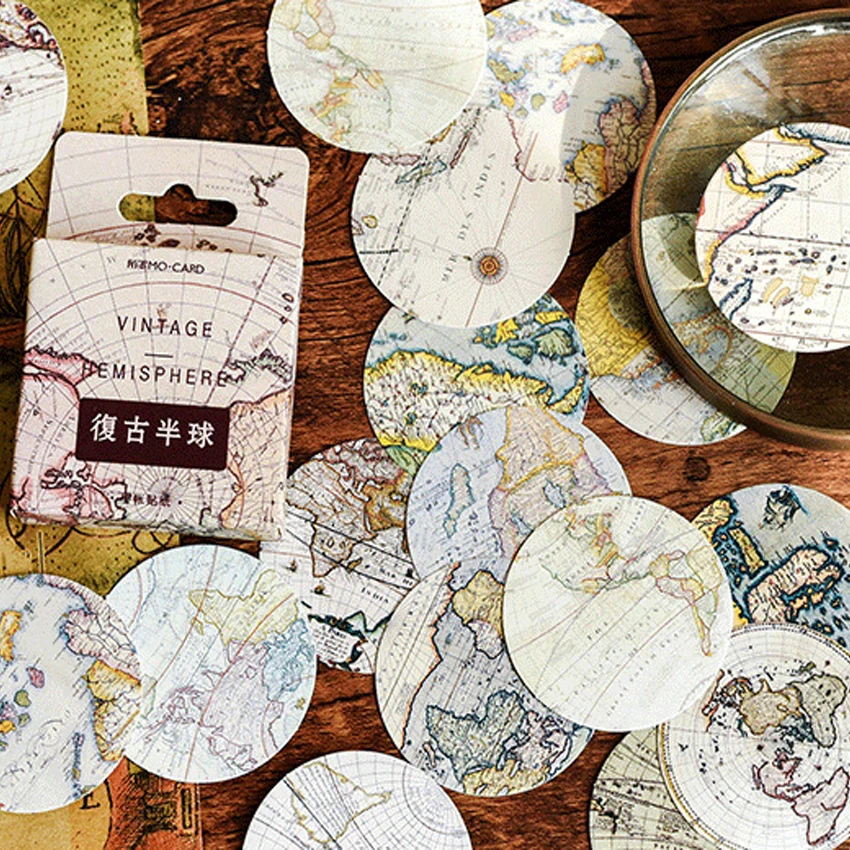 46 шт./упак. с круглым носком в ретро стиле полушарии бумажные декоративные