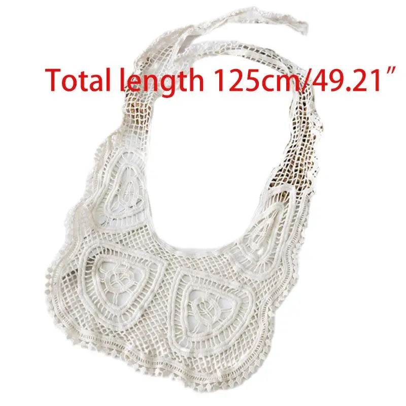 

Hollow Out Crochet Floral Lace Grid Tassels Women Solid Color Shawl for Ladies Wedding Evening Party Decor