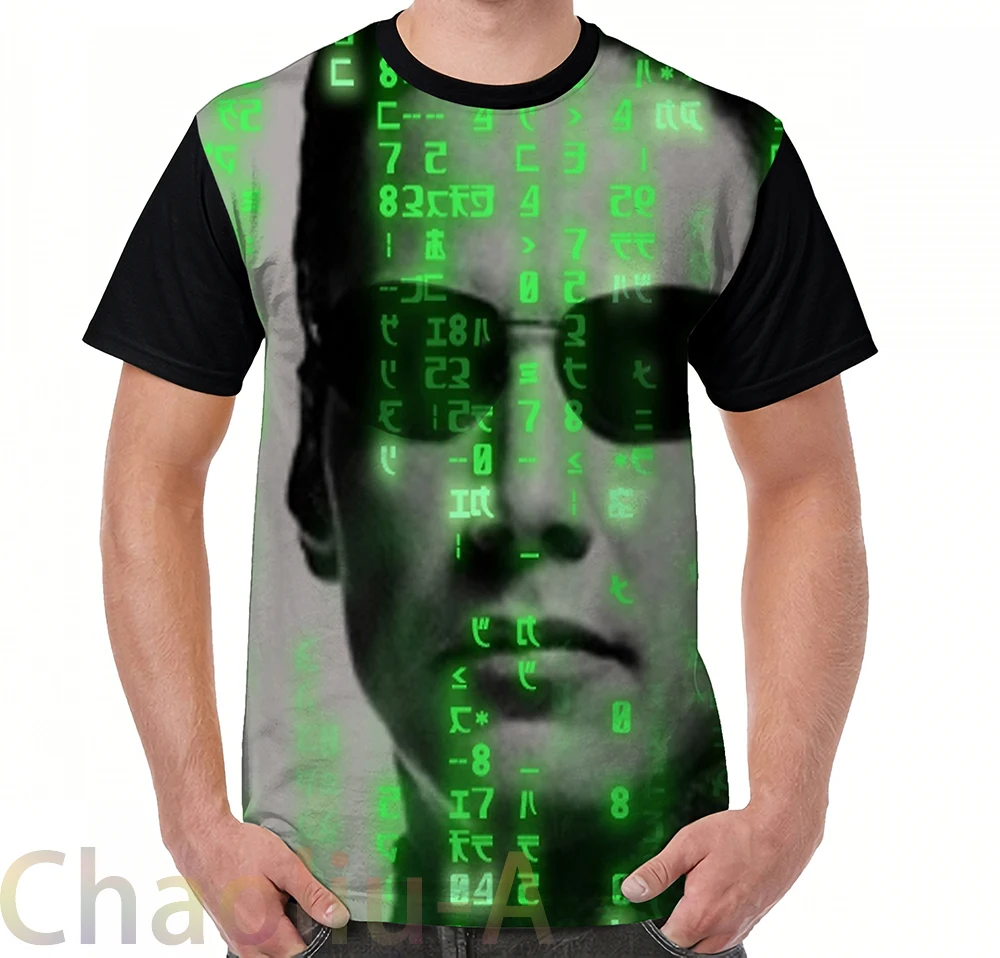 Футболка The Matrix Neo Мужская/женская с забавным принтом повседневный топ коротким