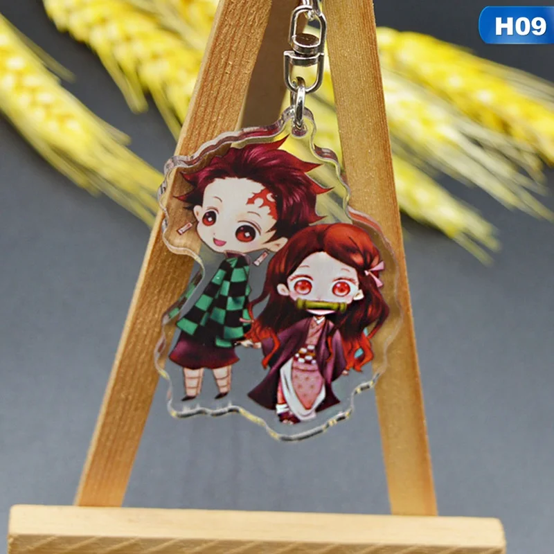 KEY5012H09 Аниме демон убийца: Kimetsu no Yaiba акриловый брелок для ключей Косплей Аниме Подарки - Цвет: KEY5012H09