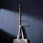 Латунная вешалка для домашнего платья, настенные крючки в скандинавском стиле, крючок для полотенец в виде ветки дерева, вешалка для полотенец в ванную комнату, крючки для ключей