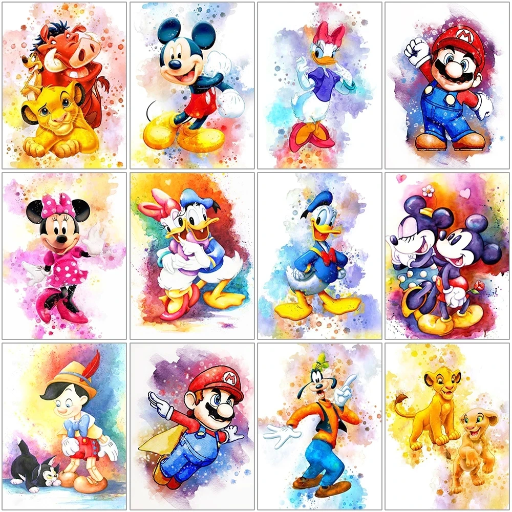 

Disney 5D DIY Diamond Painting Cartoon Character Mickey, The Lion King Diamond Mosaic Cross Stitch Kit Decorative Painting
