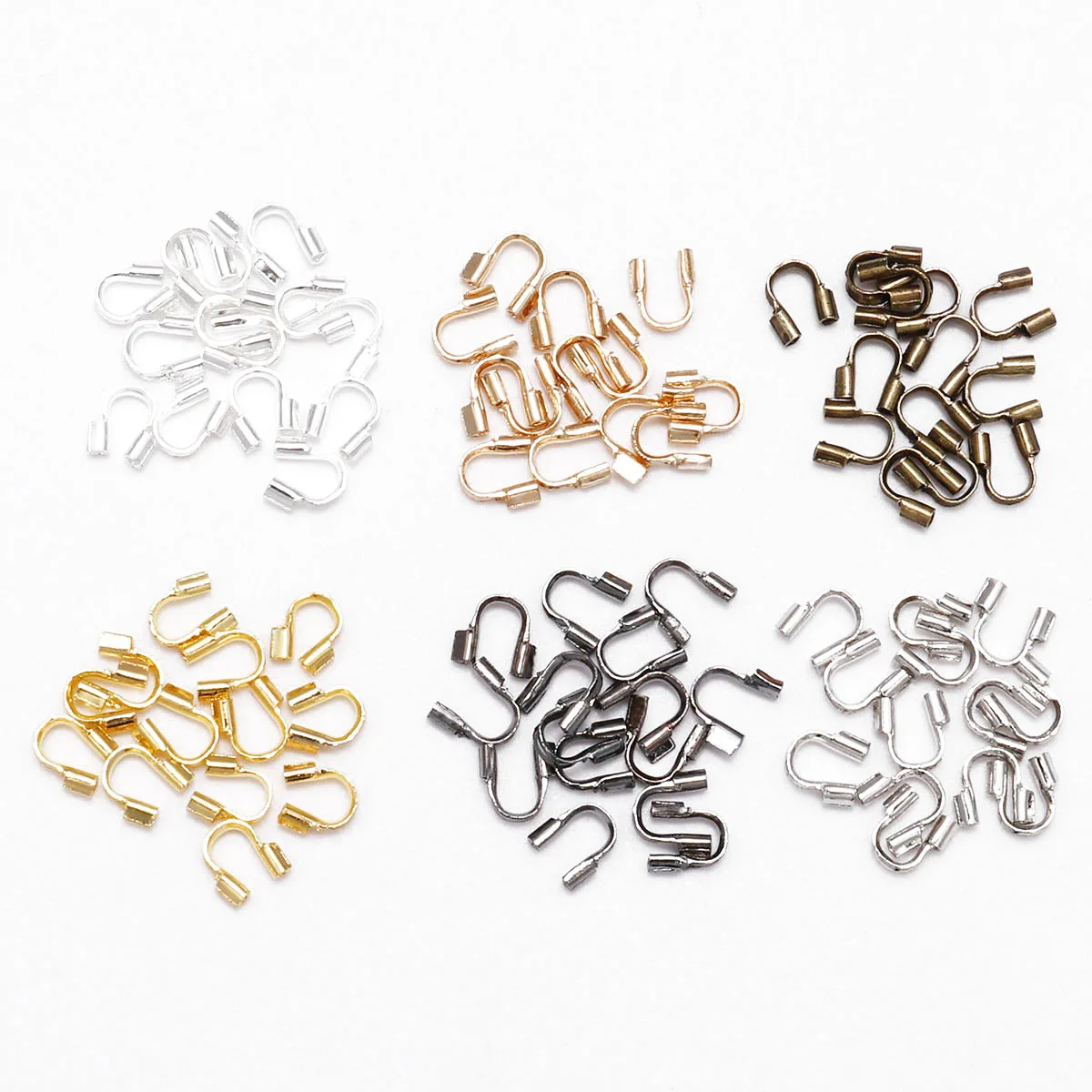 

100pcs 4.5x4mm Wire Protectors Wire Guard Guardian loops U Shape Accessories Clasps Connector For Jewelry Making Supplies