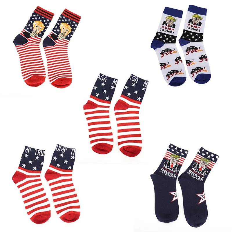 

Casual Socks Printed Cotton Spandex Hosiery Footwear Accessories For 2020 American President Election