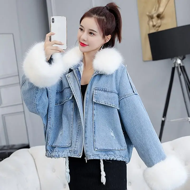 Куртка женская зимняя теплая куртка корейские карманы Мягкая шерстяная