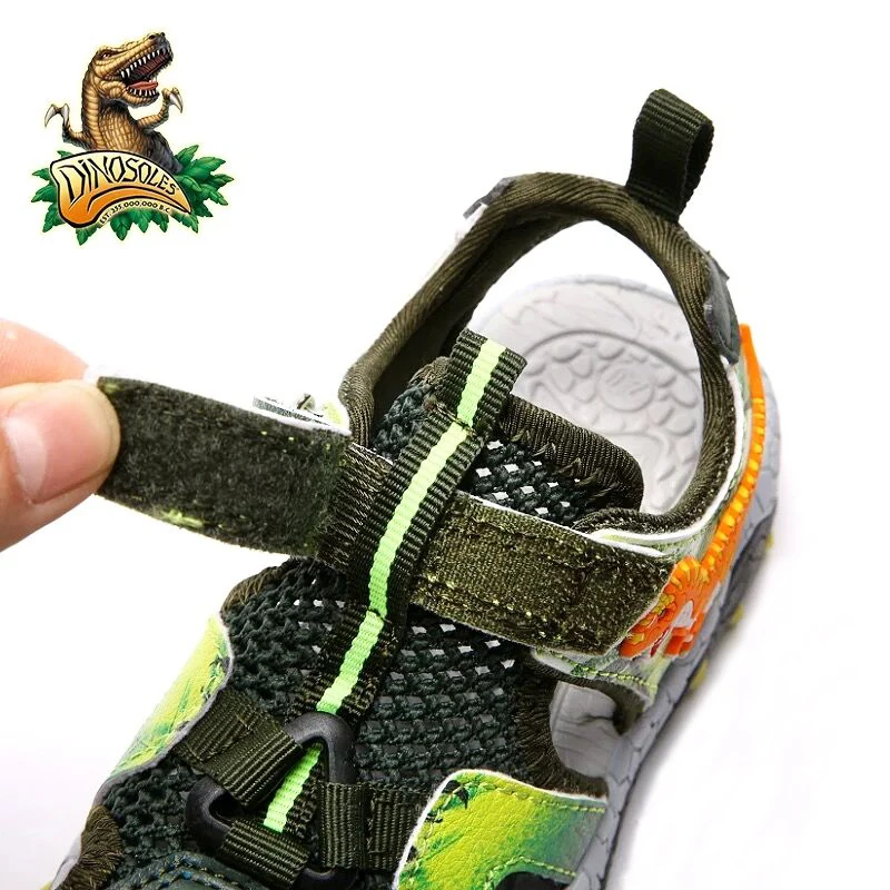 Детские сандалии DINOSKULLS T rex 2020 детские летние со светодиодной подсветкой для