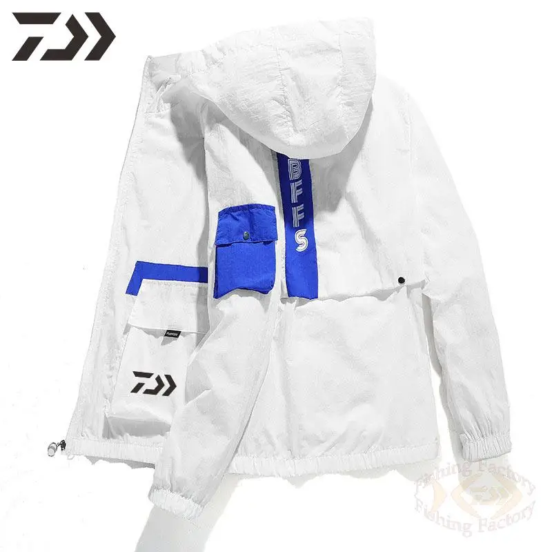 

Новинка 2021, мужская одежда Daiwa для рыбалки, летняя Солнцезащитная тонкая кожаная рыболовная куртка, повседневная мужская одежда с длинным р...