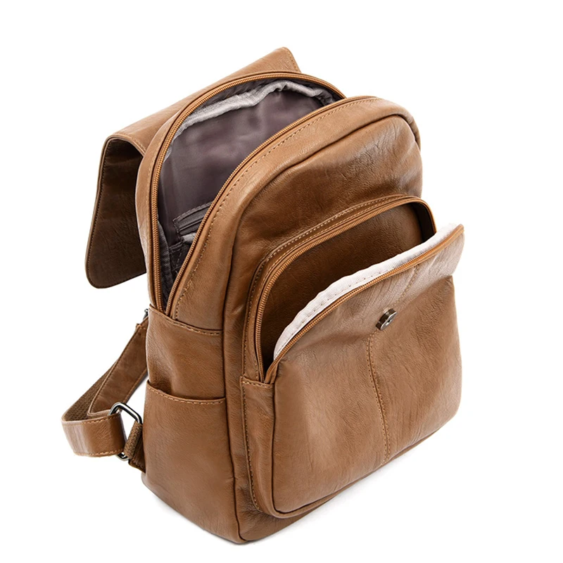High Quality Leather Backpack Woman New Arrival Fashion Female Backpack String Bags Large Capacity School Bag Mochila Feminina