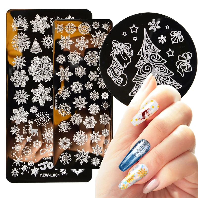 

1 PC Nail Stamping Plates Christmas Series Striped Line Mandala Nail Art Plate Stencil Stainless Steel Design
