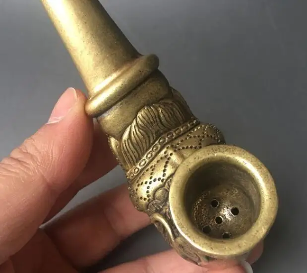 

China's brass Bibcock shape tobacco bag statue