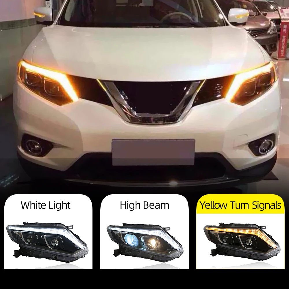 Автомобильный Стиль светодиодный фары для Nissan X Trail 2014 2015 2016 XTrail налобный фонарь