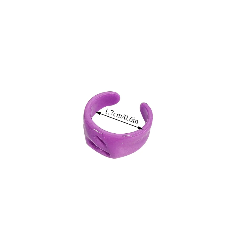 

2021 New Trendy Hand-painted Candy Color Dripping Oil Geometric Chain Rings for Women Multicolor Irregular Open Rings Jewelry