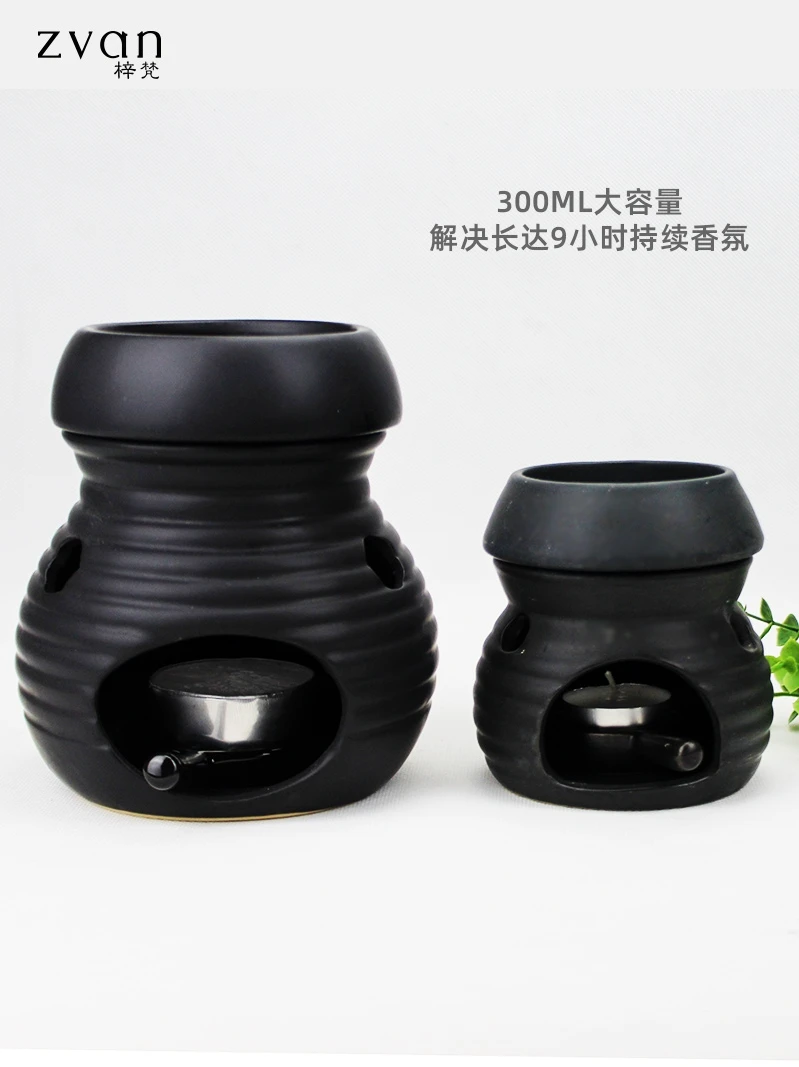 Диффузор для благовоний в форме лотоса подставка черный фарфоровый подсвечник