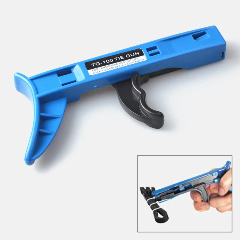 TG-100 Cable Tie Gun Fastening and Cutting Tool Automatic Tensioning For Nylon Special Pliers Accessories Hand Tools | Дом и сад