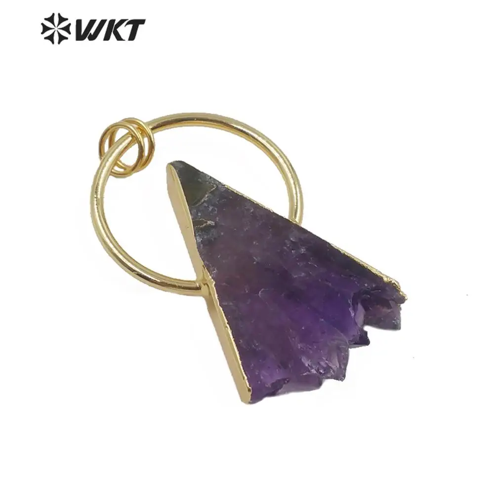

WT-P1539 WKT Natural Stone Pendant Irregular Triangle Shape Crystal Pendant Women Fashion Pendant Jewerly Finding