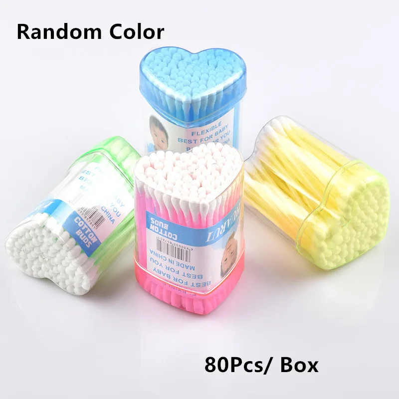 Random 1Box 200 шт бамбуковые ватные тампоны органические белые очищения без пыли стерильные ватные палочки Натуральные Косметические наконечники экологическая красота - Цвет: Random 1Box