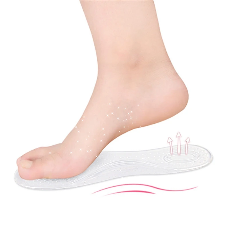 1 Pairs Transparent Foot Arch seven-point Pad Dot Massage non-slip Soft shock-absorbing half-size With Stickiness | Красота и