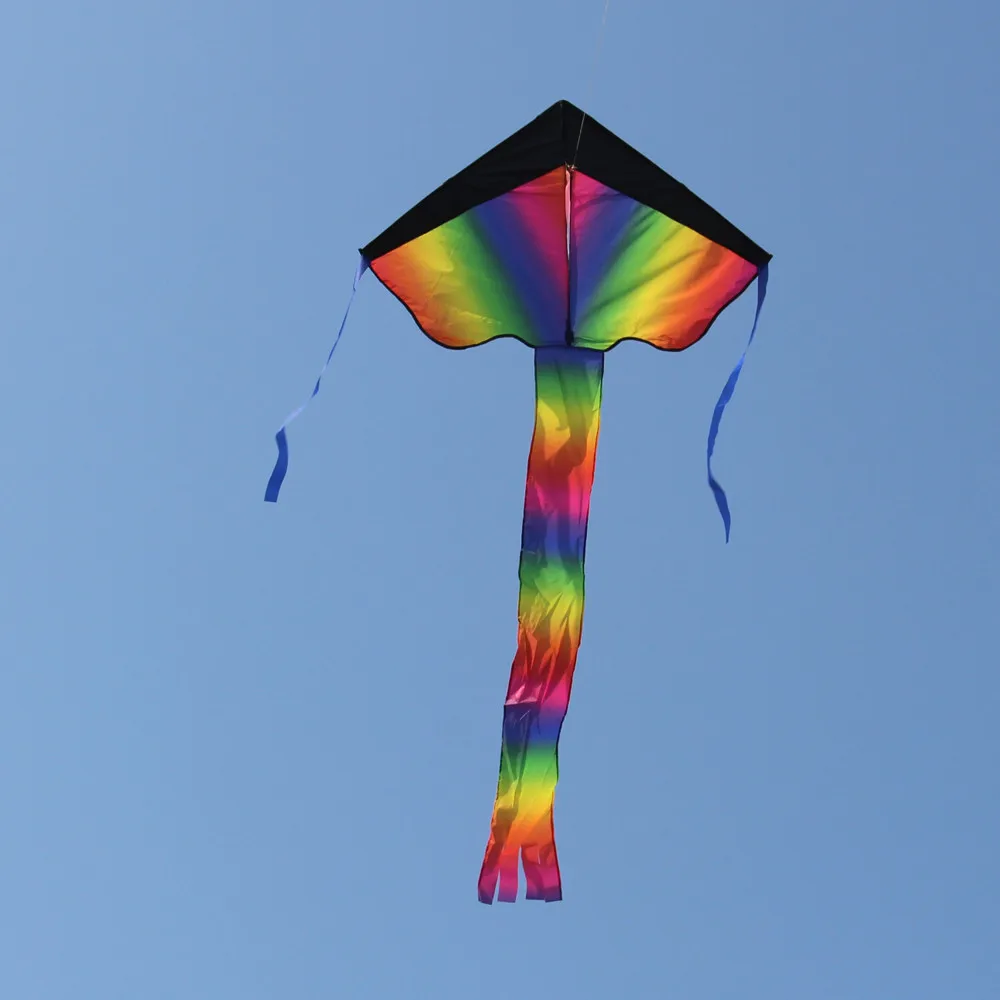 

105cm Kids Large Rainbow Delta Kite Outdoor Toys Beach Fun Durable Rainbow Kite Outdoor Fun Sports Gifts Kites For Adults