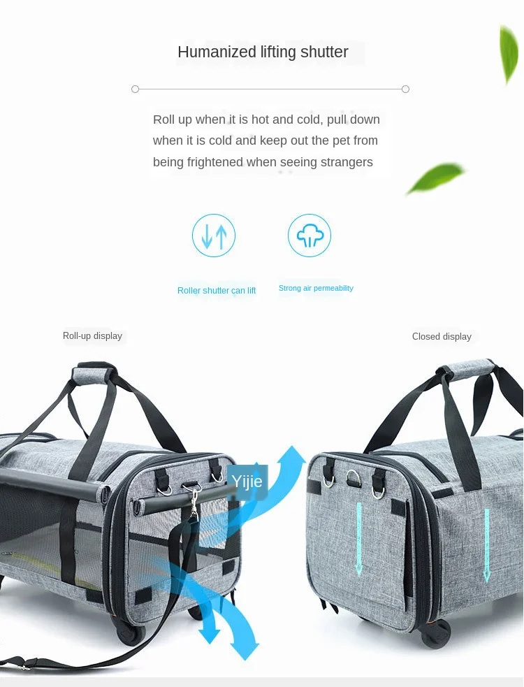 Breathable Collapsible Pet Cart Universal Wheel Portable Bag Out Travel Dog Cat Cage | Дом и сад