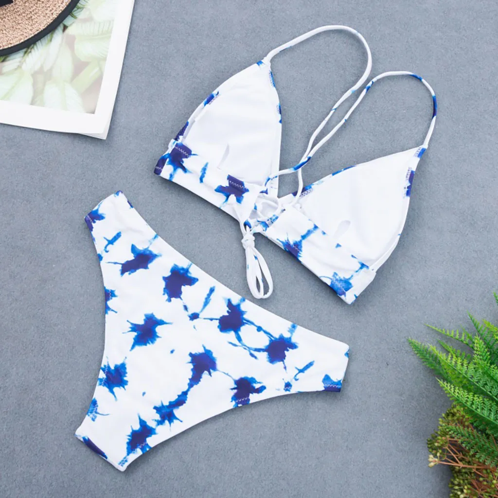 Размера плюс Takini Модный женский комплект бикини с высокой талией женская одежда