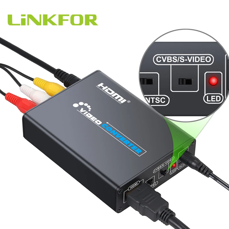 Адаптер LiNKFOR HDMI совместимый с композитным 3RCA AV S Video R/L аудио Vdieo преобразователь