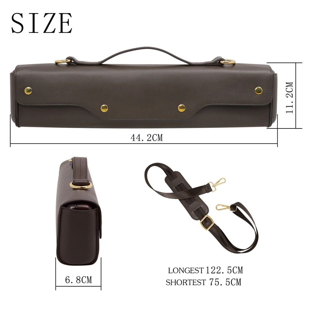 

M MBAT Water-resistant Flute Case Synthetic Leather Gig Bag Box Concert Adjustable Shoulder Strap Musical Instrument Accessories