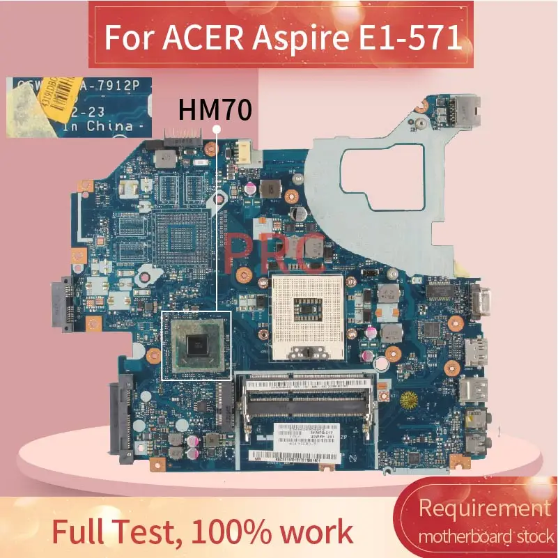 Для ACER Aspire V3 571 материнская плата для ноутбука LA 7912P SJTNV HM70 DDR3 ноутбука|Материнские