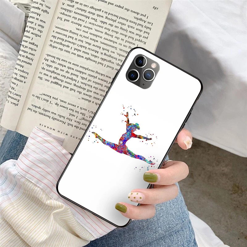 

Gymnastics water color TPU Soft High Quality Phone Case for iPhone 5 5Sx 6 7 7plus 8 8Plus X XS MAX XR 11 11pro max