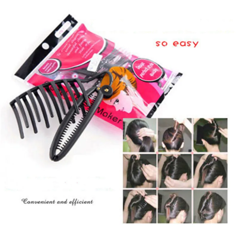 

Black Hairstyle DIY Simple Fashion Bendable Hair Banquet Braided Headwear Hairpin Daily Comb Clip Tool For Women Gilrs