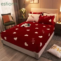 elastic bed fitted sheetwinter warm velvet 25cm deep mattress coverprotectorsingle double queen king size fitted bed sheets