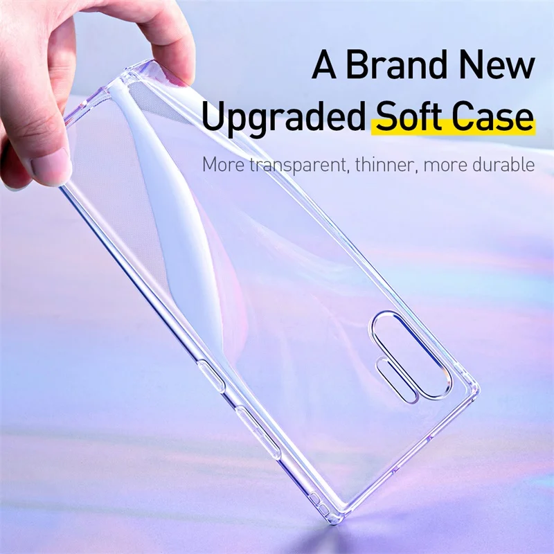 Baseus Transparent TPU Shockproof Phone Case For Samsung Galaxy Note10 Plus Anti-fall Protection Shell Ultrathin Soft |