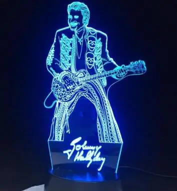 Design 2 Jonny Hallyday гитара украшение для дома яркая база Дистанционное Сенсорное изменение цвета спальня ночник праздничный подарок дропшиппинг - Испускаемый цвет: Design 2