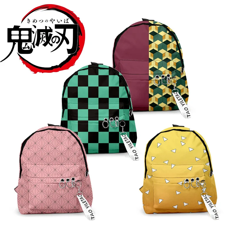 Школьный рюкзак Kamado Tanjirou для косплея Брезентовая Дорожная сумка унисекс