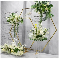 gold shiny metalwedding arch metal party flower frame background wedding props balloon arch birthday event decoration stand