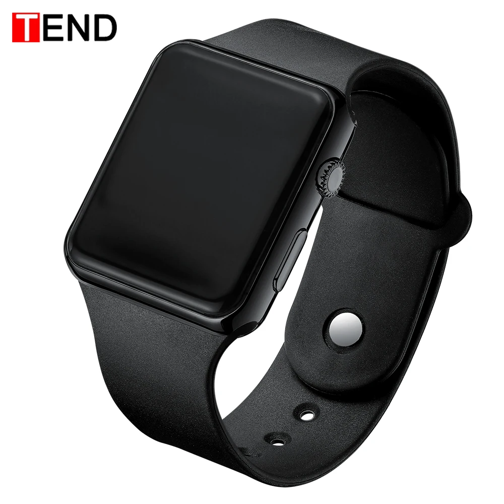 Black Black Fashion Men Watch Women Casual Sports Bracelet Watches White LED Electronic Digital Candy Color Silicone Wrist Watch Children - Цвет: Black Black