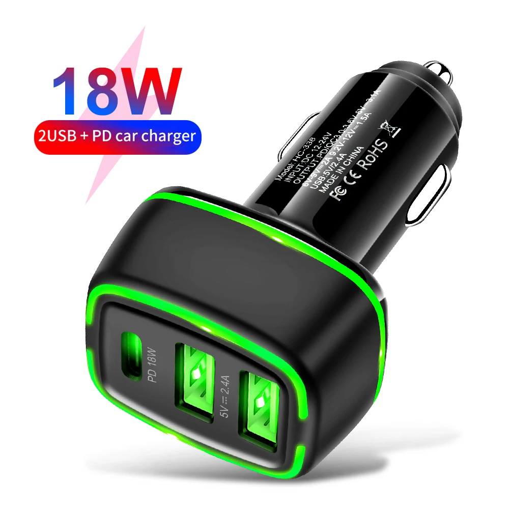 

Lovebay 18W Quick Car Charger Adapter Universal Mobile Phone Charger for iPhone X 8 7 6 6s Plus Samsung Xiaomi Fast Charging