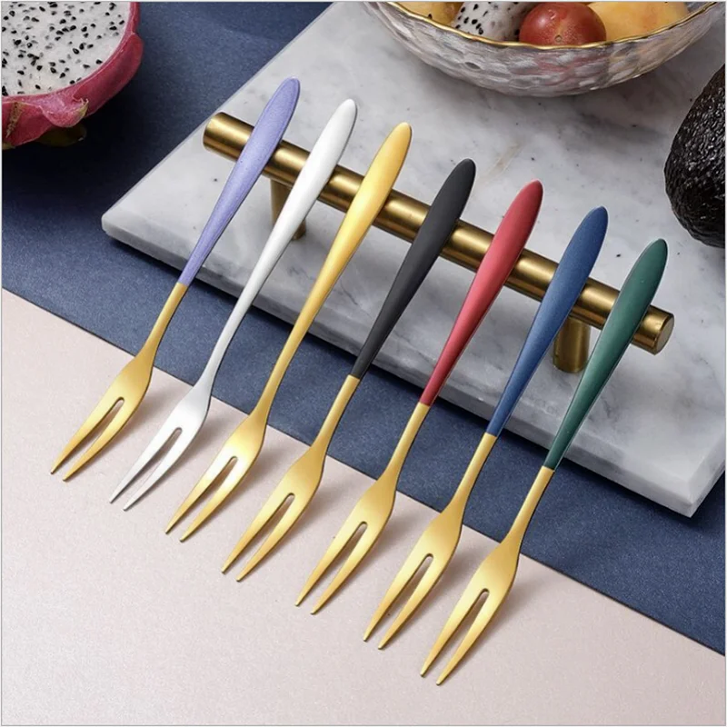 

304 Stainless Steel Household Cute Creative European Style Small Luxury Dessert Fruit Salad Fork