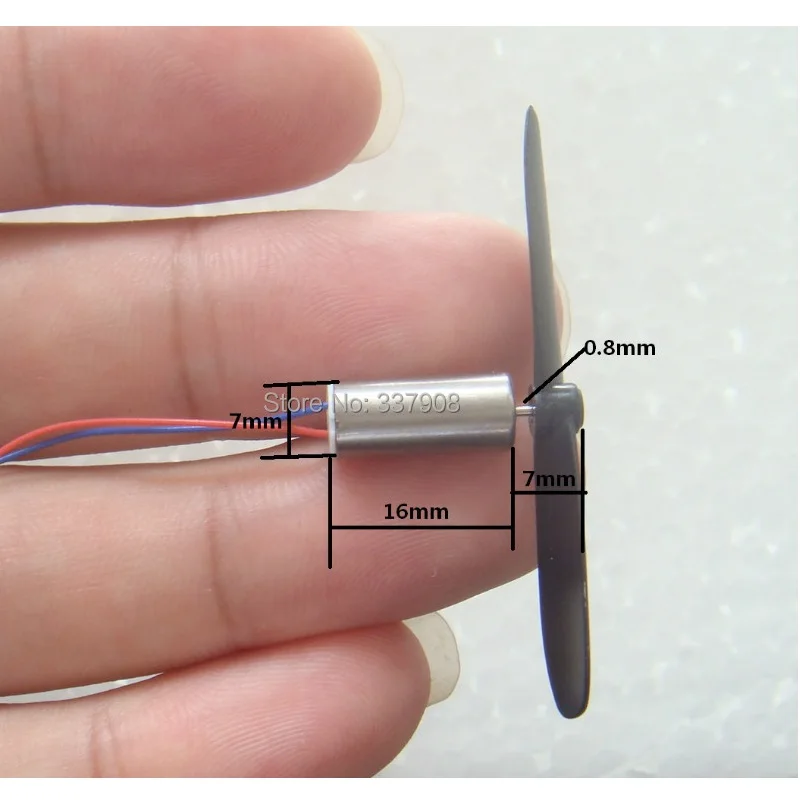 2pair/lot 7*16 MM High Magnetic Coreless Motor 4.2V/55000RPM + Propellers For Remote Control Aircraft/quadcopters Tail | Обустройство