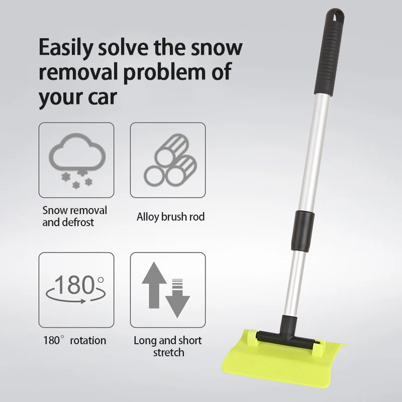 

Universal Retractable Winter Car Snow Shovel Snow Cleaning Glass Deicing And Frosting 180 Degree Rotating Aluminum Alloy Shovel