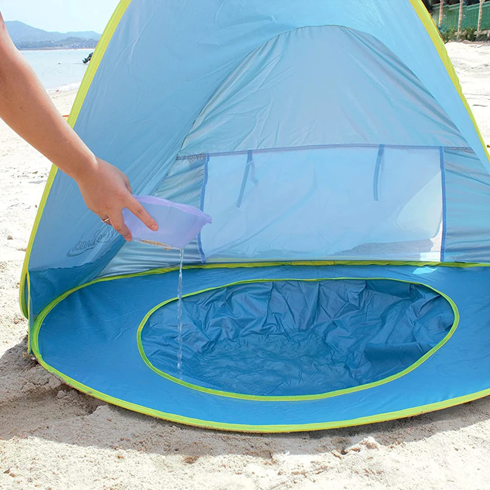 

Baby Beach Tent Children Waterproof Pop Up Sun Awning Tent Uv-Protecting Sunshelter with Pool Kid Outdoor Camping Sunshade Beach