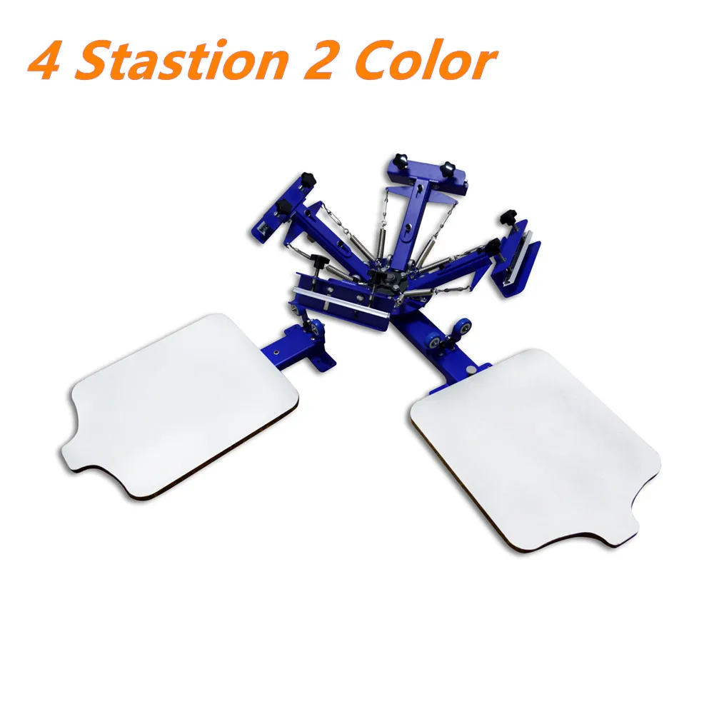 4 Color 2 Station Screen Printing Machine Press Equipment Screen Kit Printer