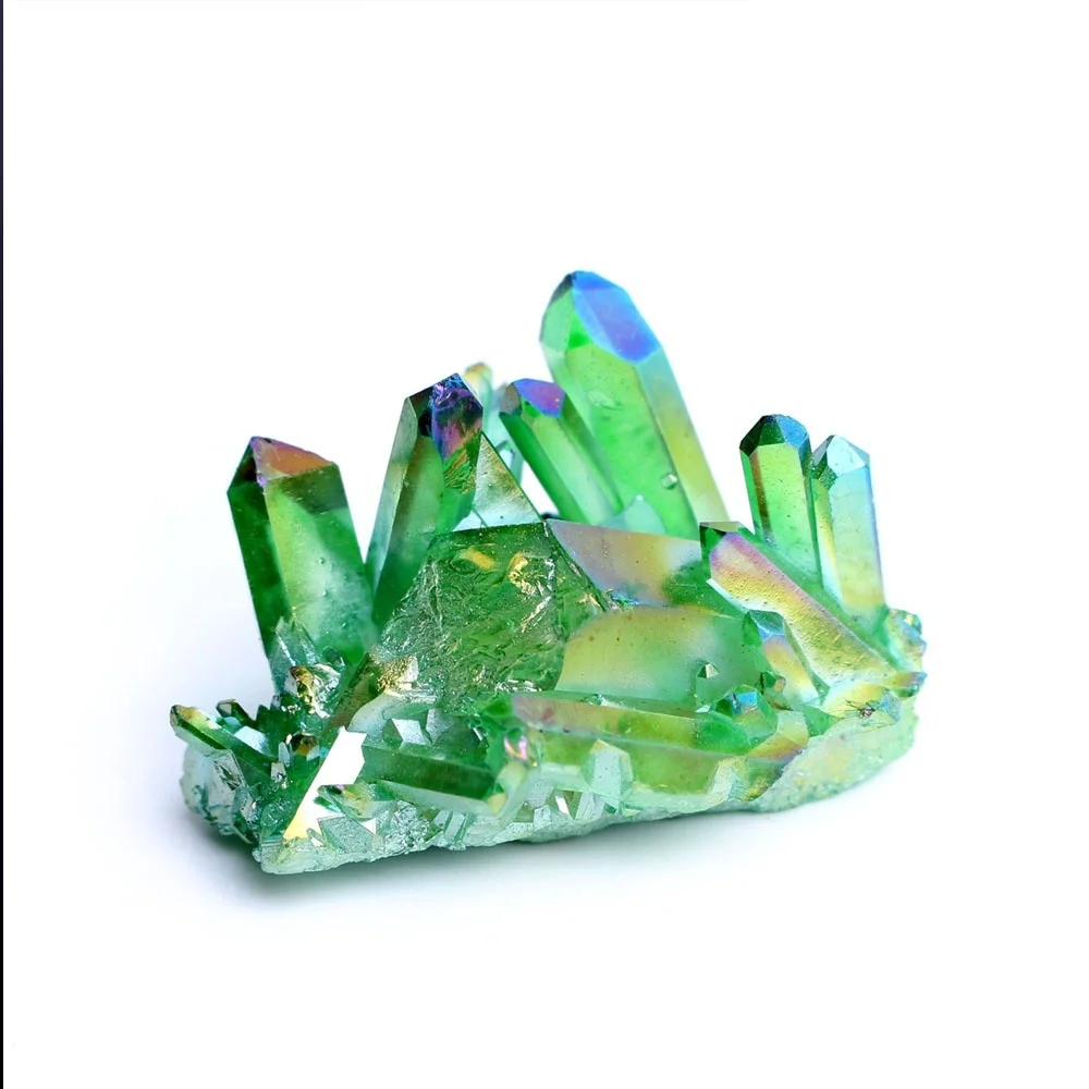 1 шт. новый зеленый Гальванизированный Vug Кристалл образец кварца кристалл