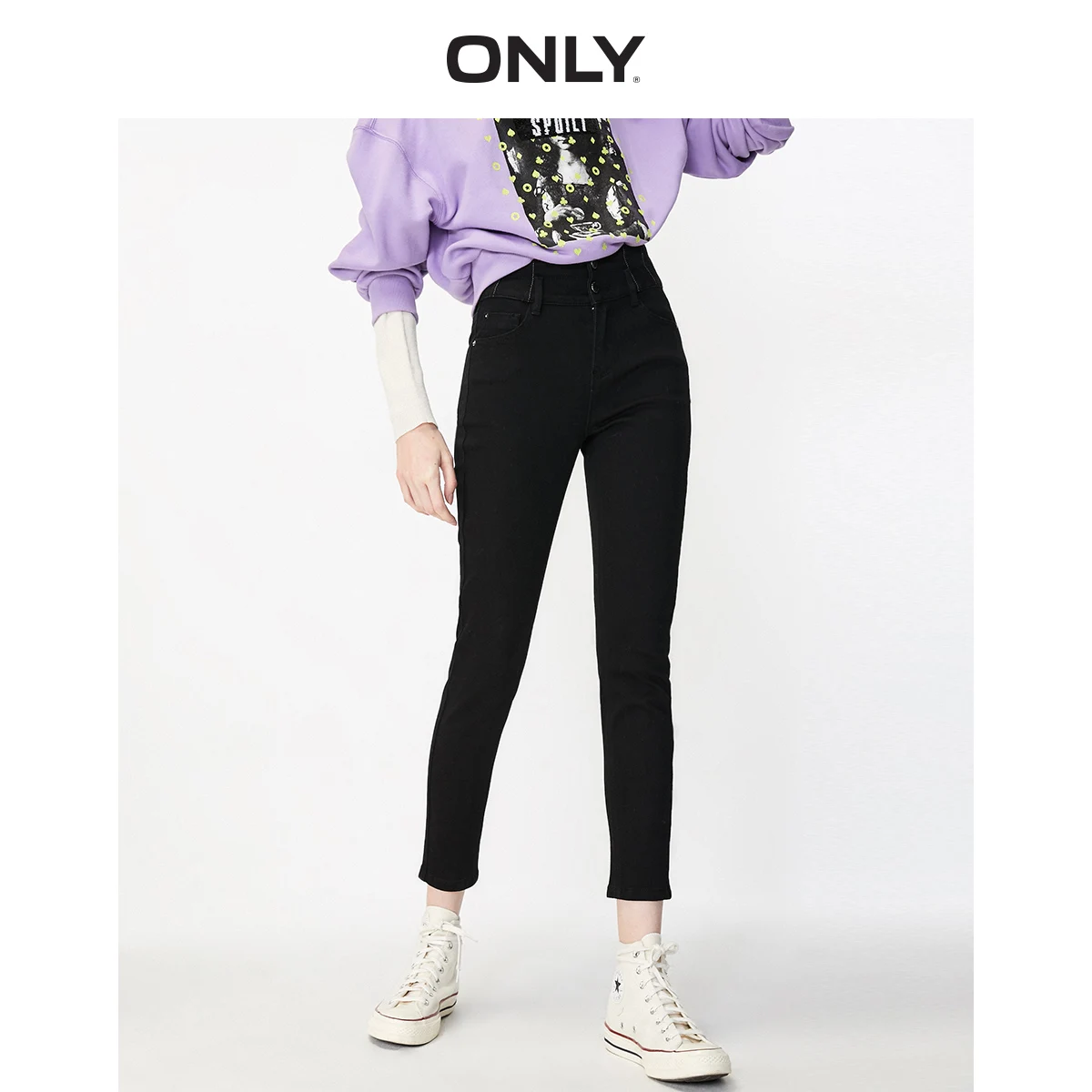 

ONLY Women's Slim Fit High-rise Brushed Crop Jeans | 120149574