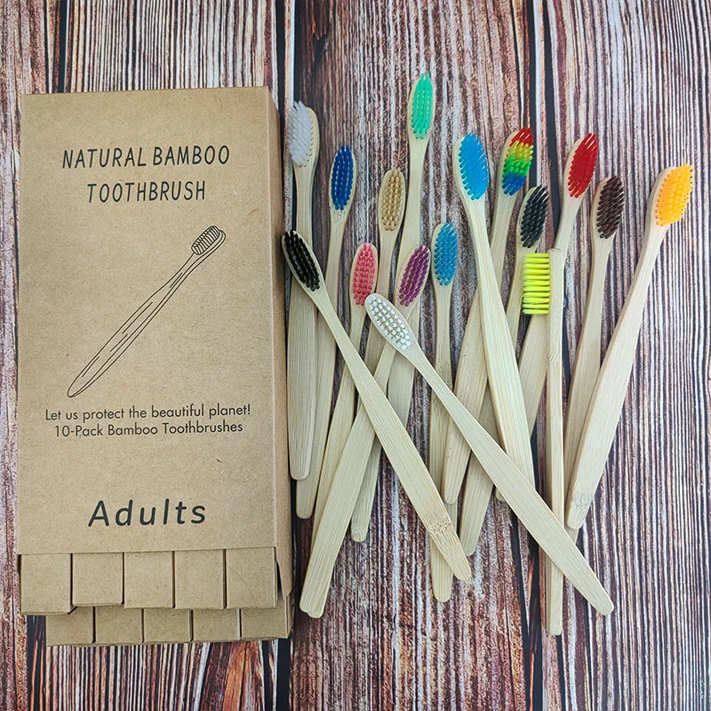 10 шт./лот Бамбуковая деревянная зубная щетка мягкие зубные щетки для волос